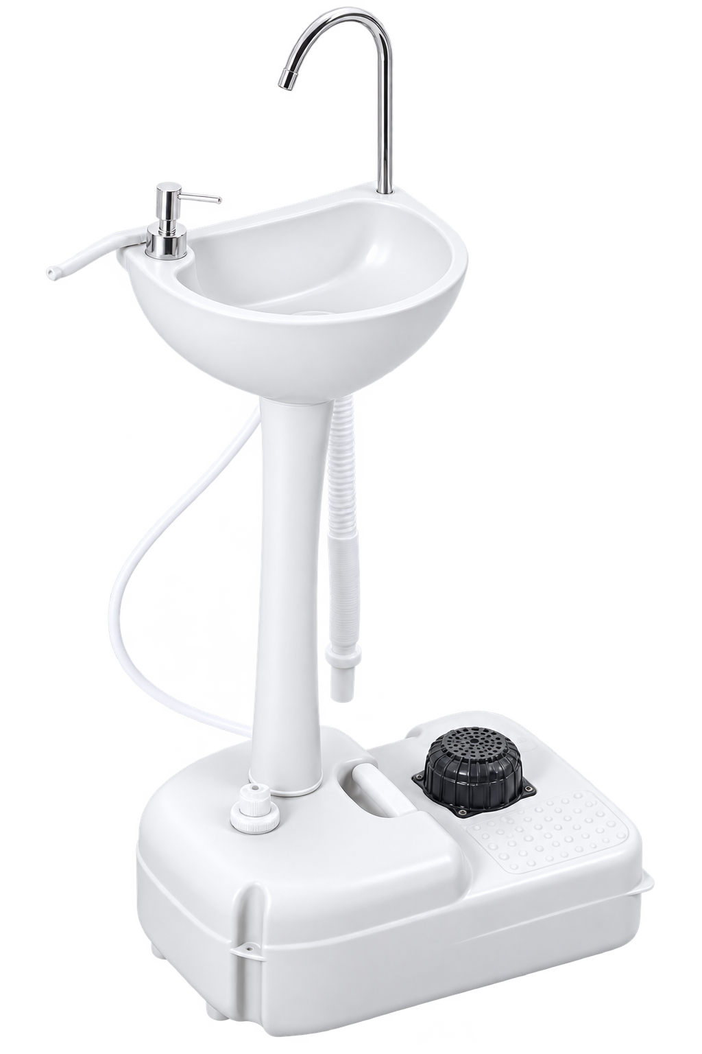 OUDO ONE, station d'eau autonome avec réservoir d'eau propre de 17 L, pompe au pied et distributeur de savon